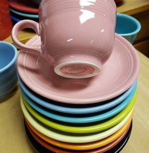 Reserved Fiesta cups and saucers